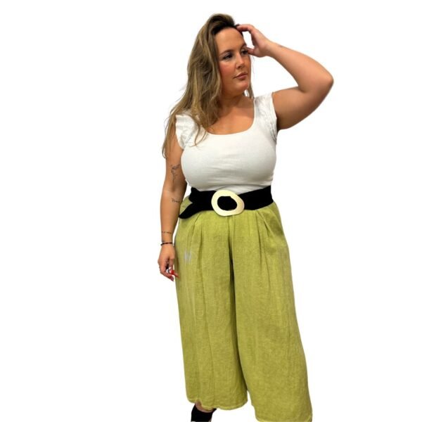 Pantalón lino verde