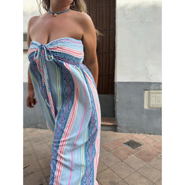 Vestido celeste a rayas