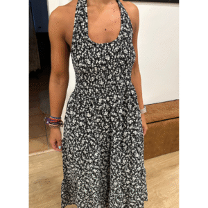 Vestido negro flores