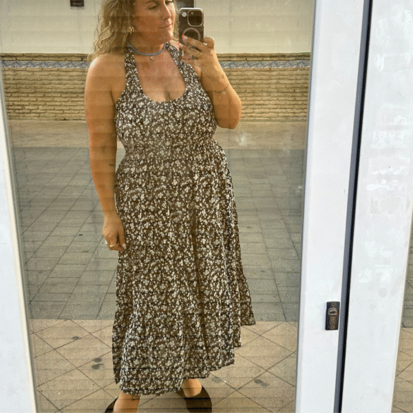 Vestido negro flores