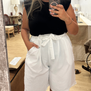 Pantalon corto  fluido blanco
