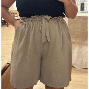 Pantalon corto fluido beig