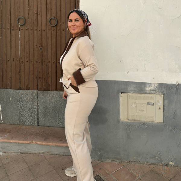 Conjunto chandal Duo beig/marron