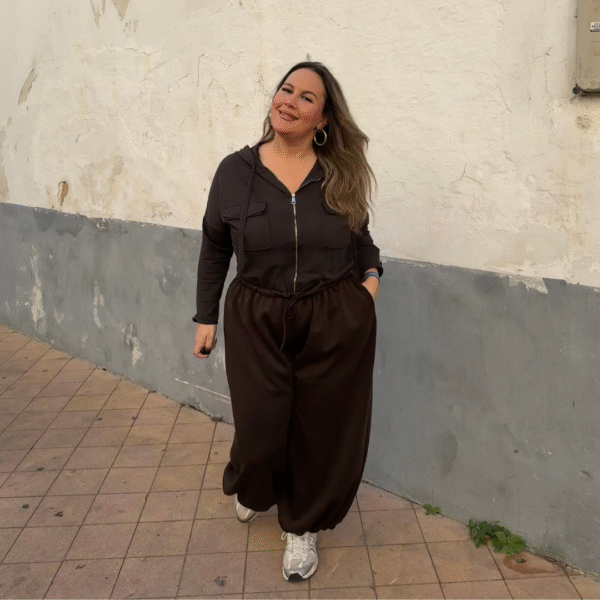 Sudadera chocolate bolsillo