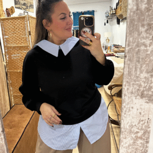 Diseño sin título (46) (1) Sudadera falsa camisa negra