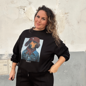 Diseño sin título (76) (1) Sudadera Teckel negra