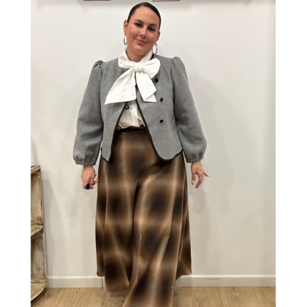 Falda estampada marron