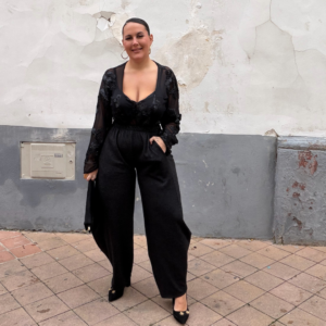 Pantalon globo gris oscuro