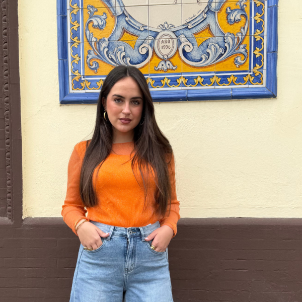 Top brillo naranja