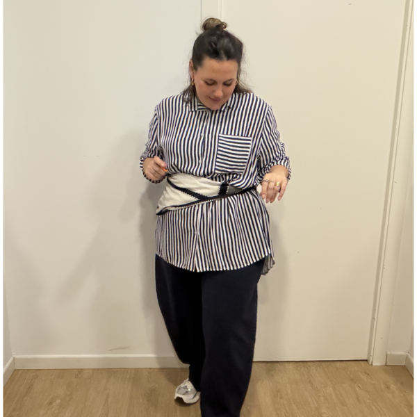 Camisa rallas azul marina