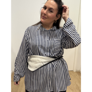 Camisa rallas azul marina