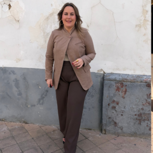 Chaqueta mil rallas beig