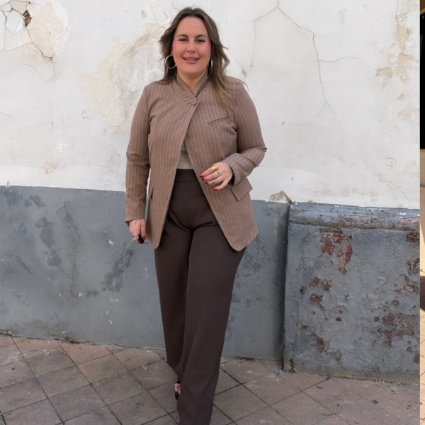 Chaqueta mil rallas beig