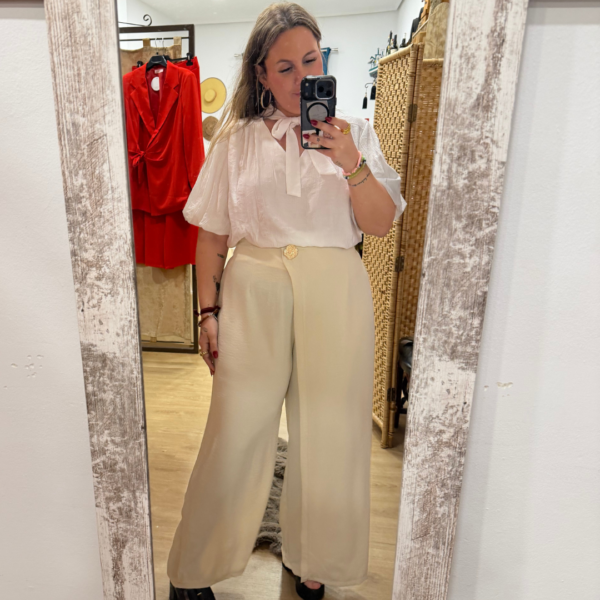 Pantalon capa beig/hueso