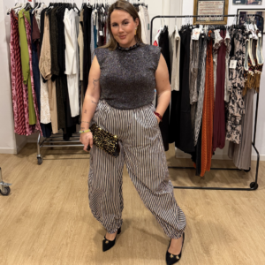 Pantalon ralla negro y blanco