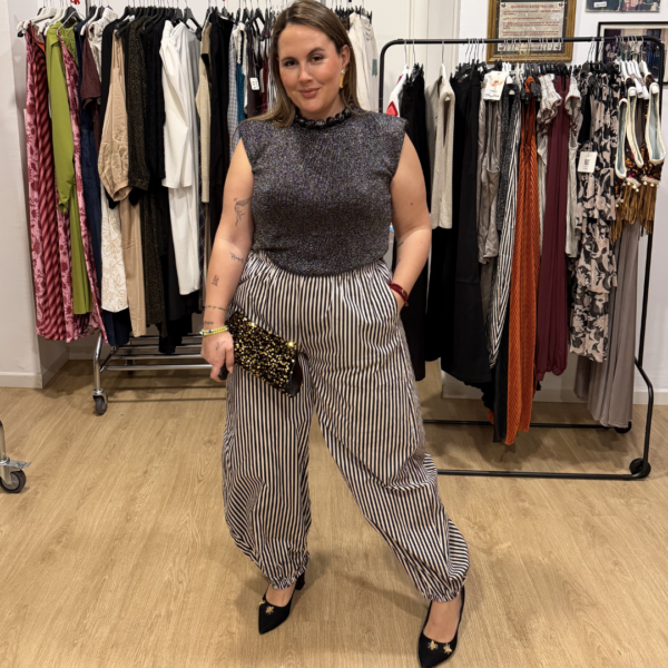 Pantalon ralla negro y blanco