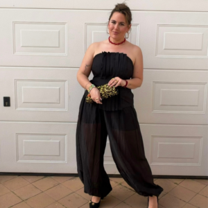 Pantalon balloom seda negro