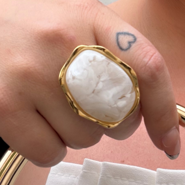 Anillo nacar blanco