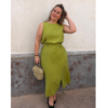 Conjunto falda y camisa verde pistacho