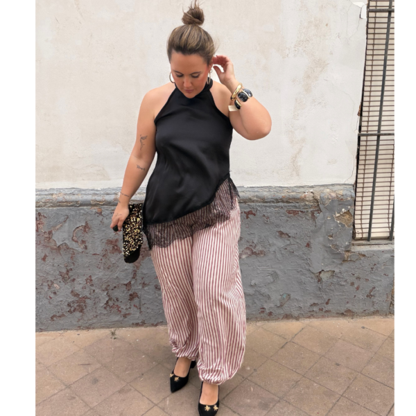 Top lencero negro halter