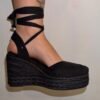 Cuñas de esparto negra lazada