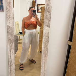 Pantalon bambula blanco