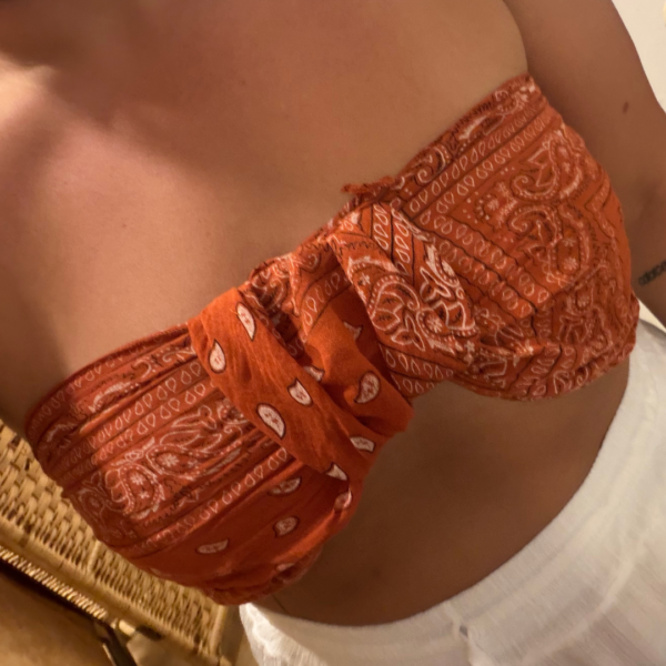 Pañuelo multiposicion naranja-teja