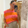 Camiseta hombreras fluor rosa/naranja