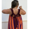 Vestido rayas naranja y morado