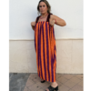 Vestido rayas naranja y morado
