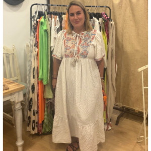 Vestido Vichy bordado