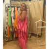 Vestido Rosa y Rojo con bolso