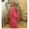 Vestido Rosa y Rojo con bolso