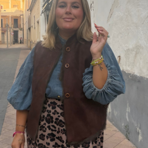 Chaqueta reversible antelina/pelo