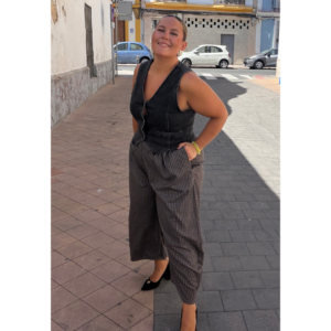 Pantalon cuadros vichy gris
