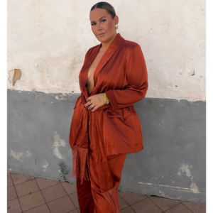 Traje de chaqueta satén
