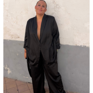 Traje de chaqueta saten negro