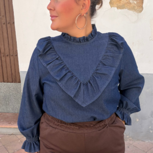 Camisa vaquera volante