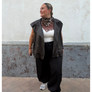 Chaqueta piel sin mangas