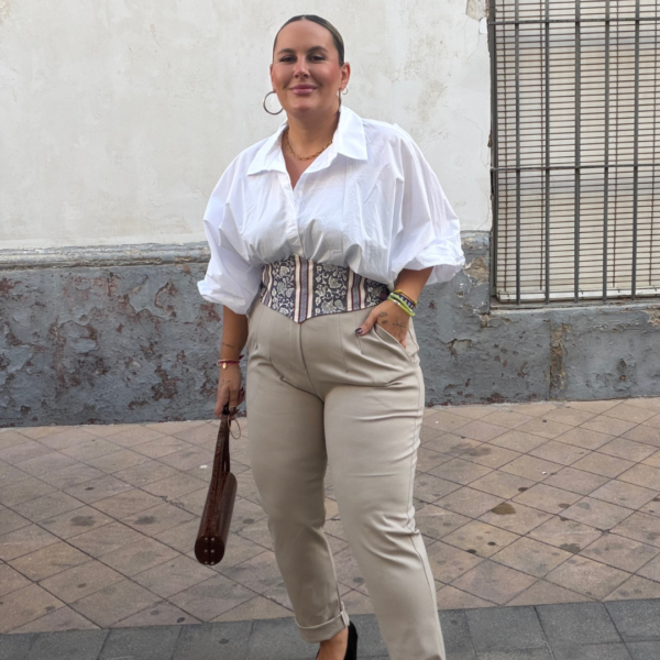 Pantalon pinza beig