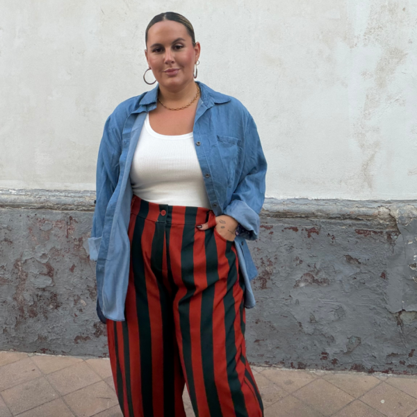 Pantalon rayas teja/verde