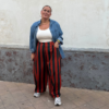 Pantalon rayas teja/verde