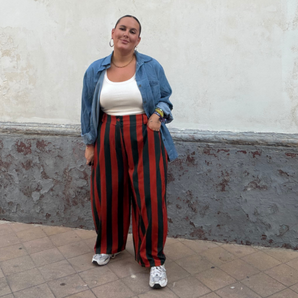 Pantalon rayas teja/verde