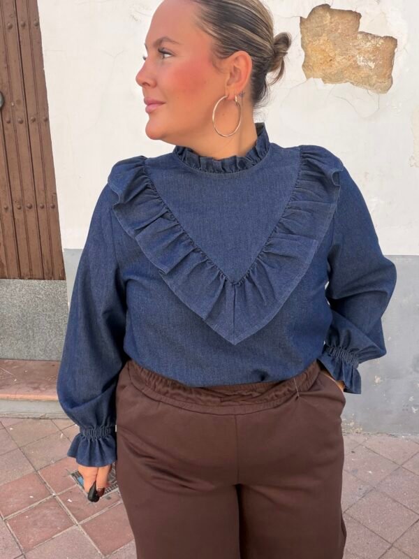 Camisa vaquera volante