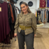 Chaqueta bordada camel