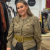 Chaqueta bordada camel